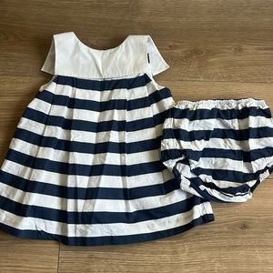 Jacadi dress with collar and stripes 12m